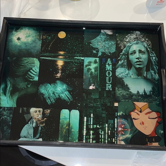 Green theme decorative tray - Picture 1 of 5